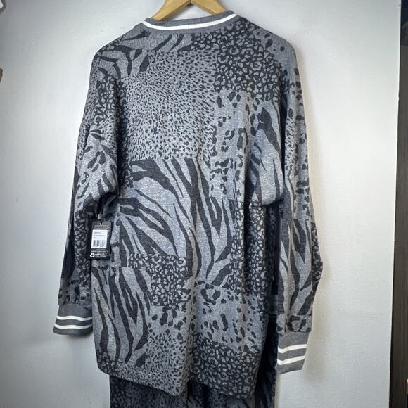 P J Salvage Animal Print Patch Cardigan pants set jogger lounge relaxing XS NWT - Picture 7 of 16